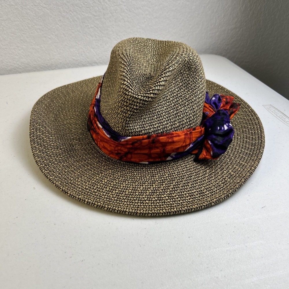 Sun N Sand Woven Hat With Colorful‎ Bow UPF 50